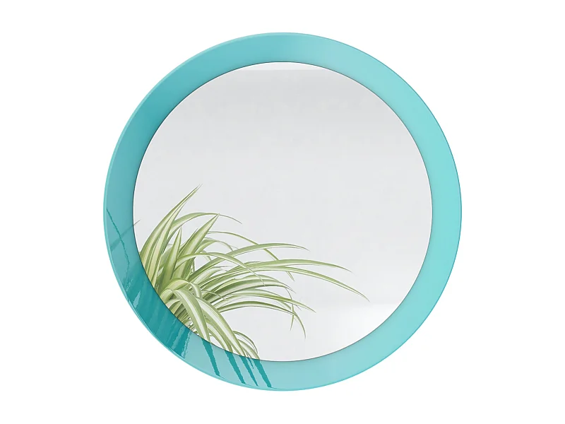 Globe Miroir 50 cm, Miroir Murale Rond Décoratif pour Couloir et Salon avec Cadre en MDF en turquoise haute brillance