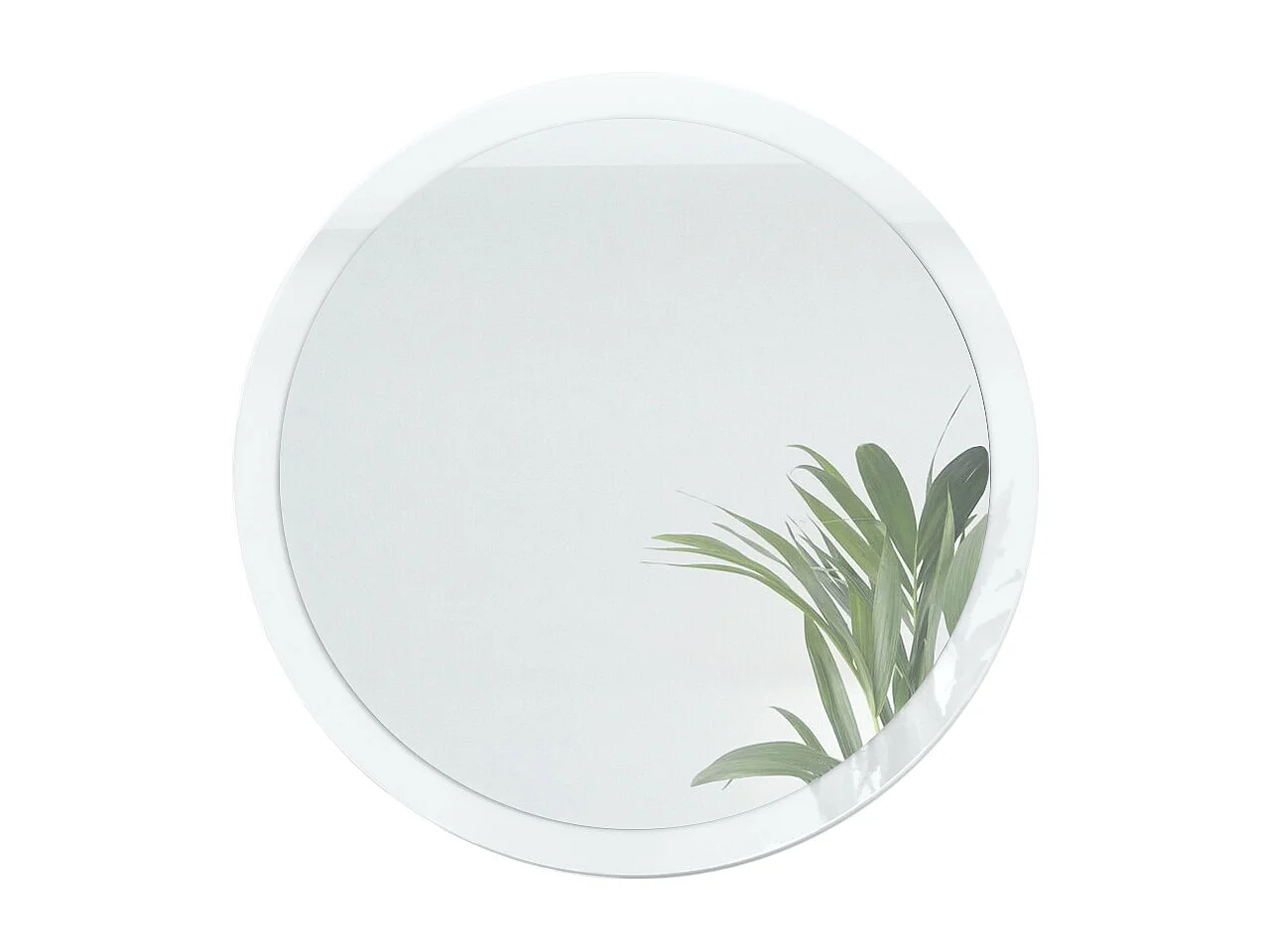 Globe Miroir 80 cm, Miroir Murale Rond Décoratif pour Couloir et Salon avec Cadre en MDF en blanc haute brillance