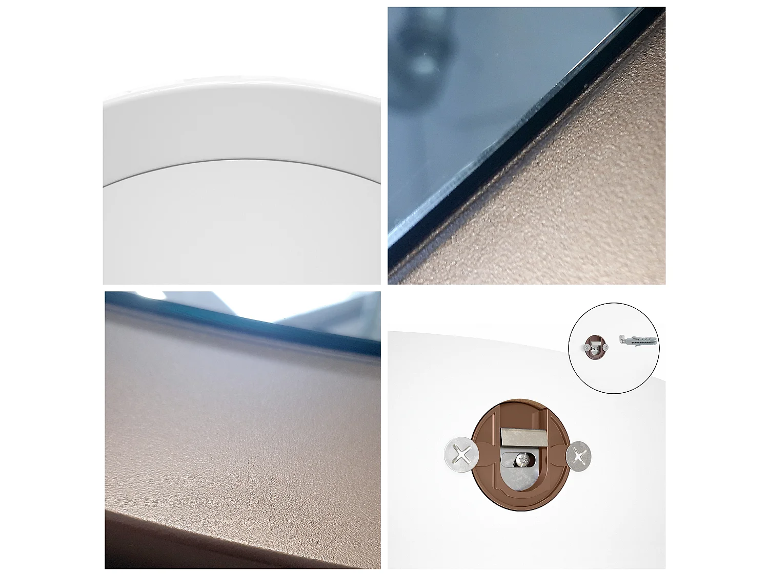 Globe Miroir 80 cm, Miroir Murale Rond Décoratif pour Couloir et Salon avec Cadre en MDF en blanc haute brillance