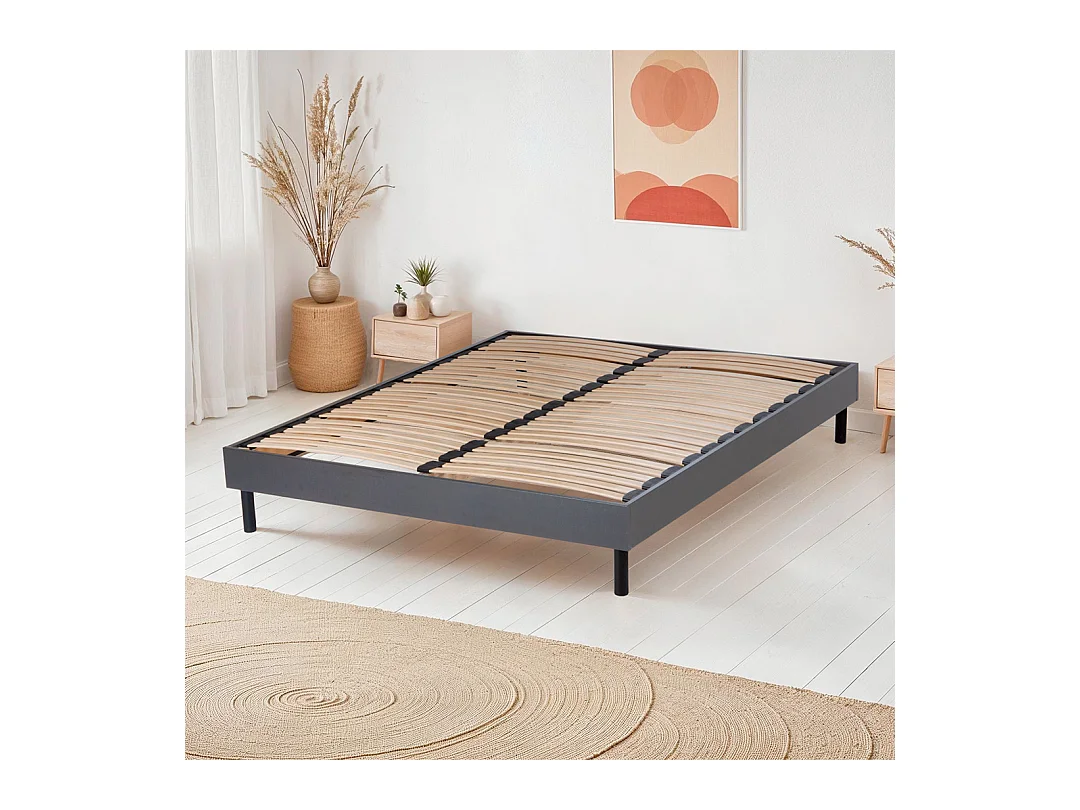 Sommier à lattes en KIT- Gris 140x200 CM