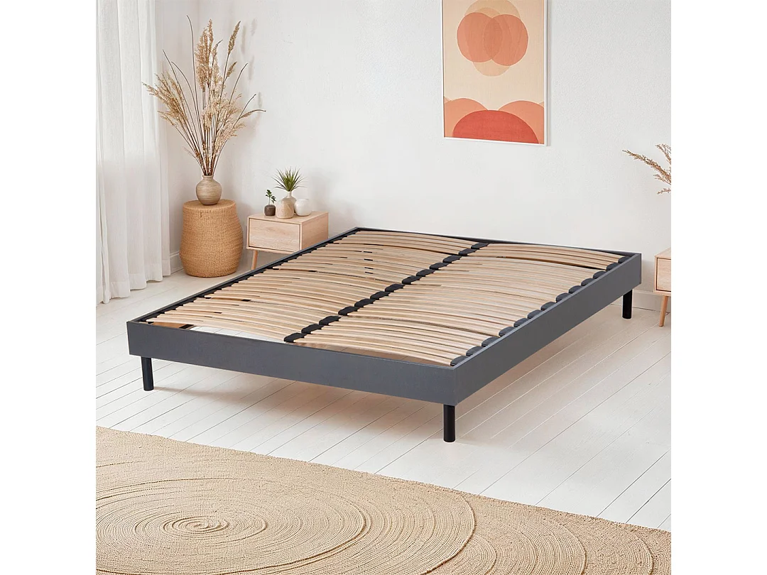 Sommier à lattes en KIT- Gris 140x200 CM