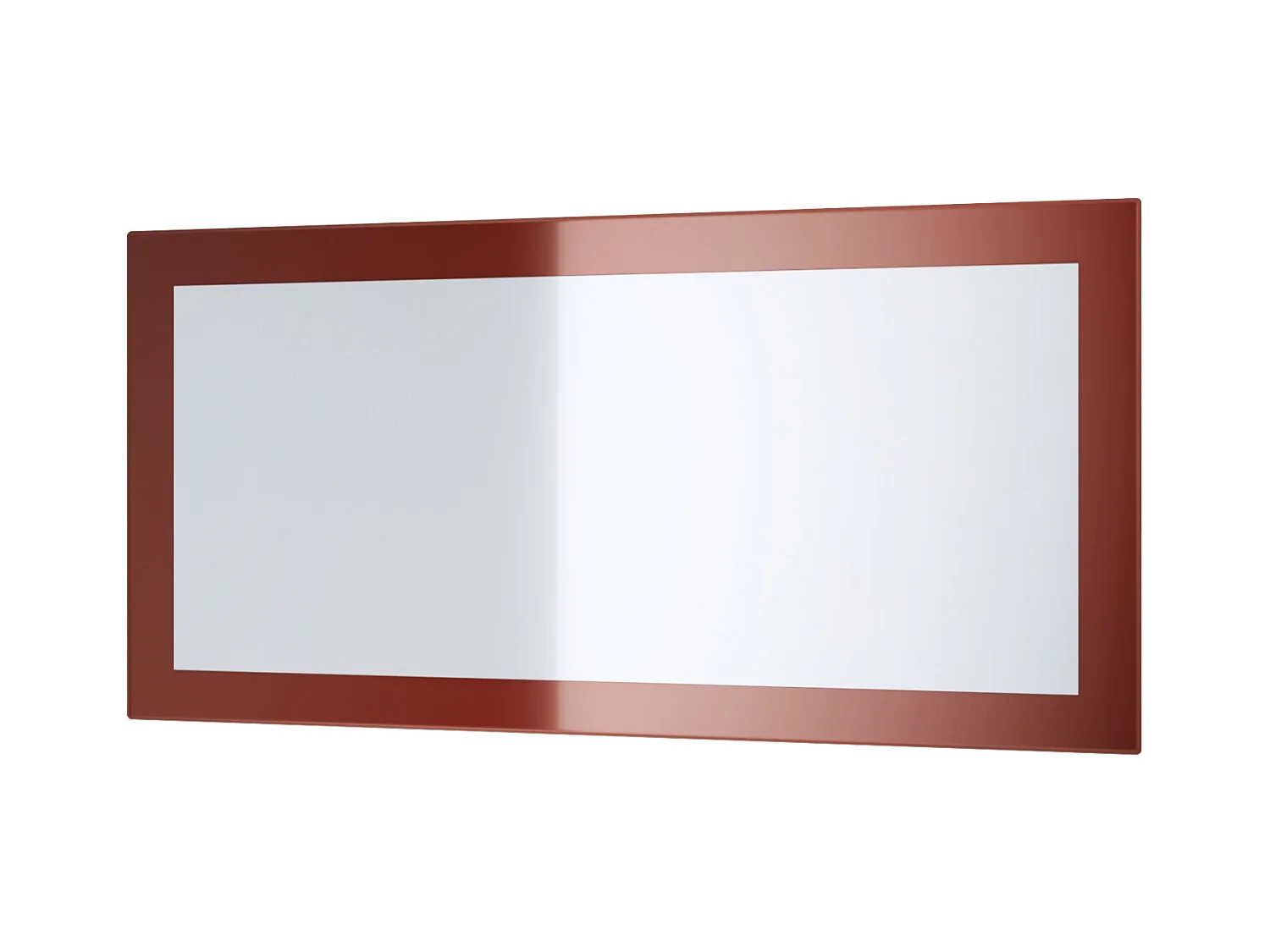 Miroir Lima, Miroir mural avec cadre de style moderne, Blanc haute brillance (89 x 45 cm)