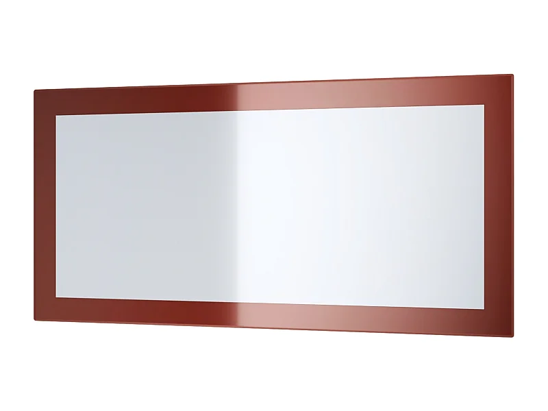 Miroir Lima, Miroir mural avec cadre de style moderne, Blanc haute brillance (89 x 45 cm)