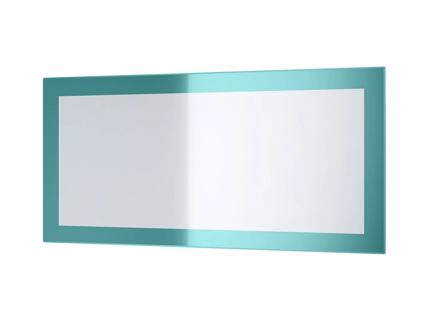Miroir Lima, Miroir mural avec cadre de style moderne, Blanc haute brillance (89 x 45 cm)