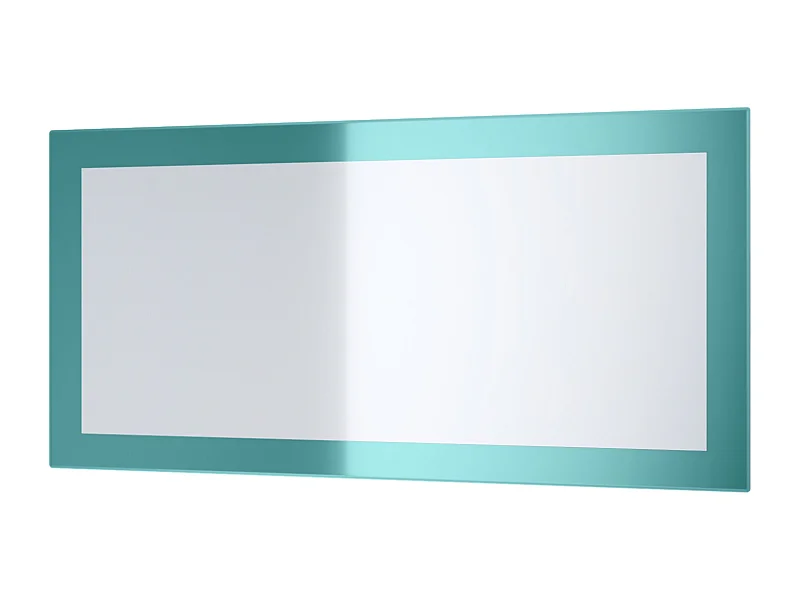 Miroir Lima, Miroir mural avec cadre de style moderne, Blanc haute brillance (89 x 45 cm)