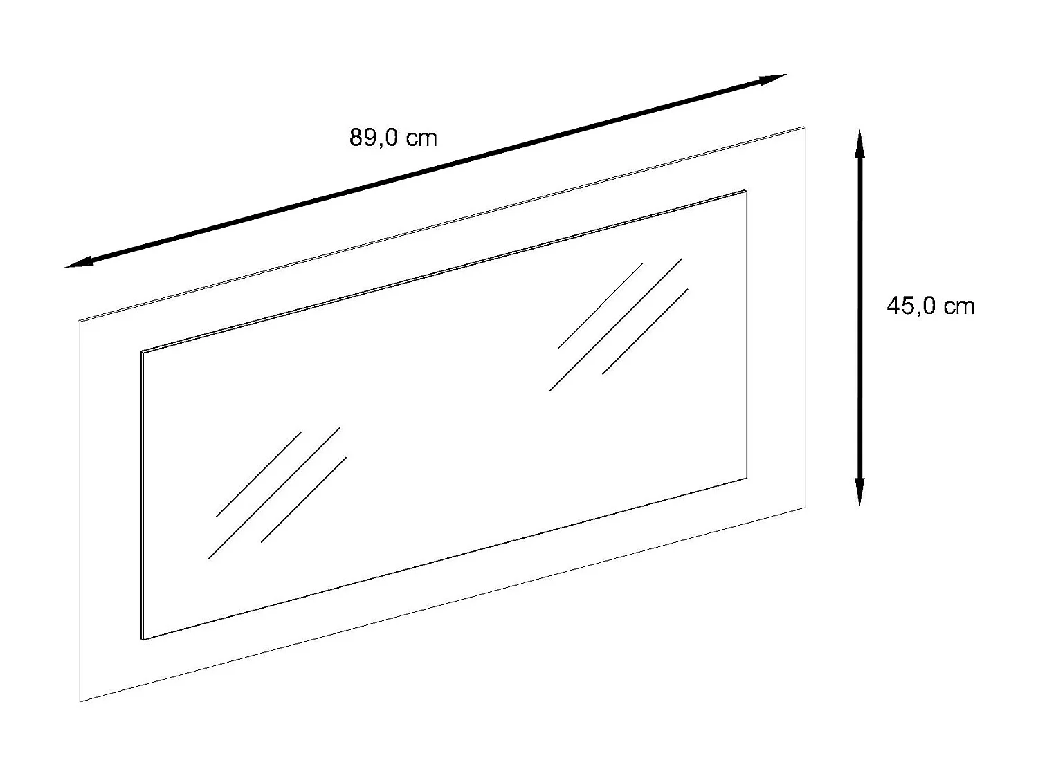 Enigme Miroir 89, miroir mural avec cadre au style moderne, Fjord vert (89 x 45 cm)