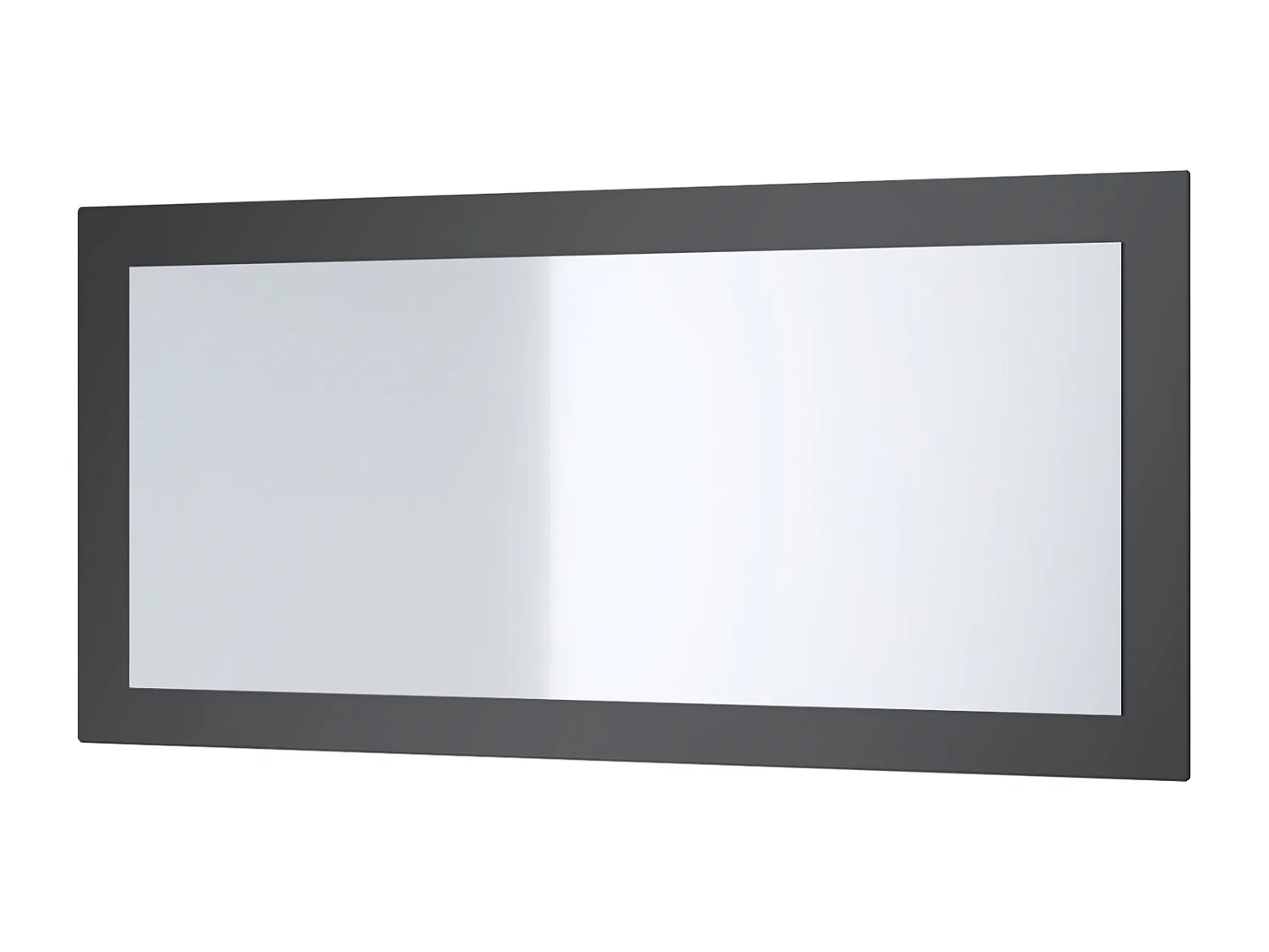 Miroir Lima, Miroir mural avec cadre de style moderne, Blanc haute brillance (89 x 45 cm)