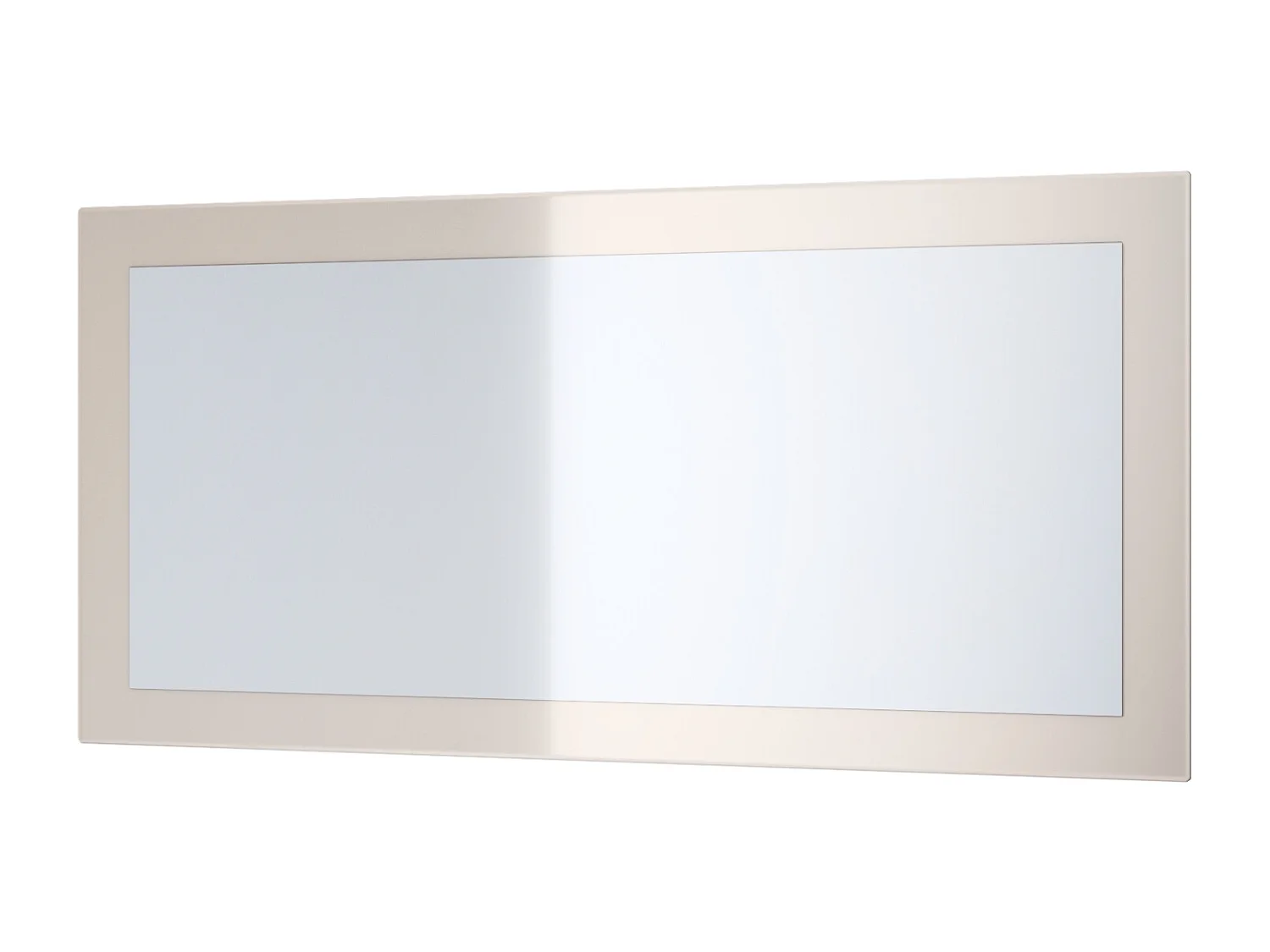 Miroir Lima, Miroir mural avec cadre de style moderne, Blanc haute brillance (89 x 45 cm)