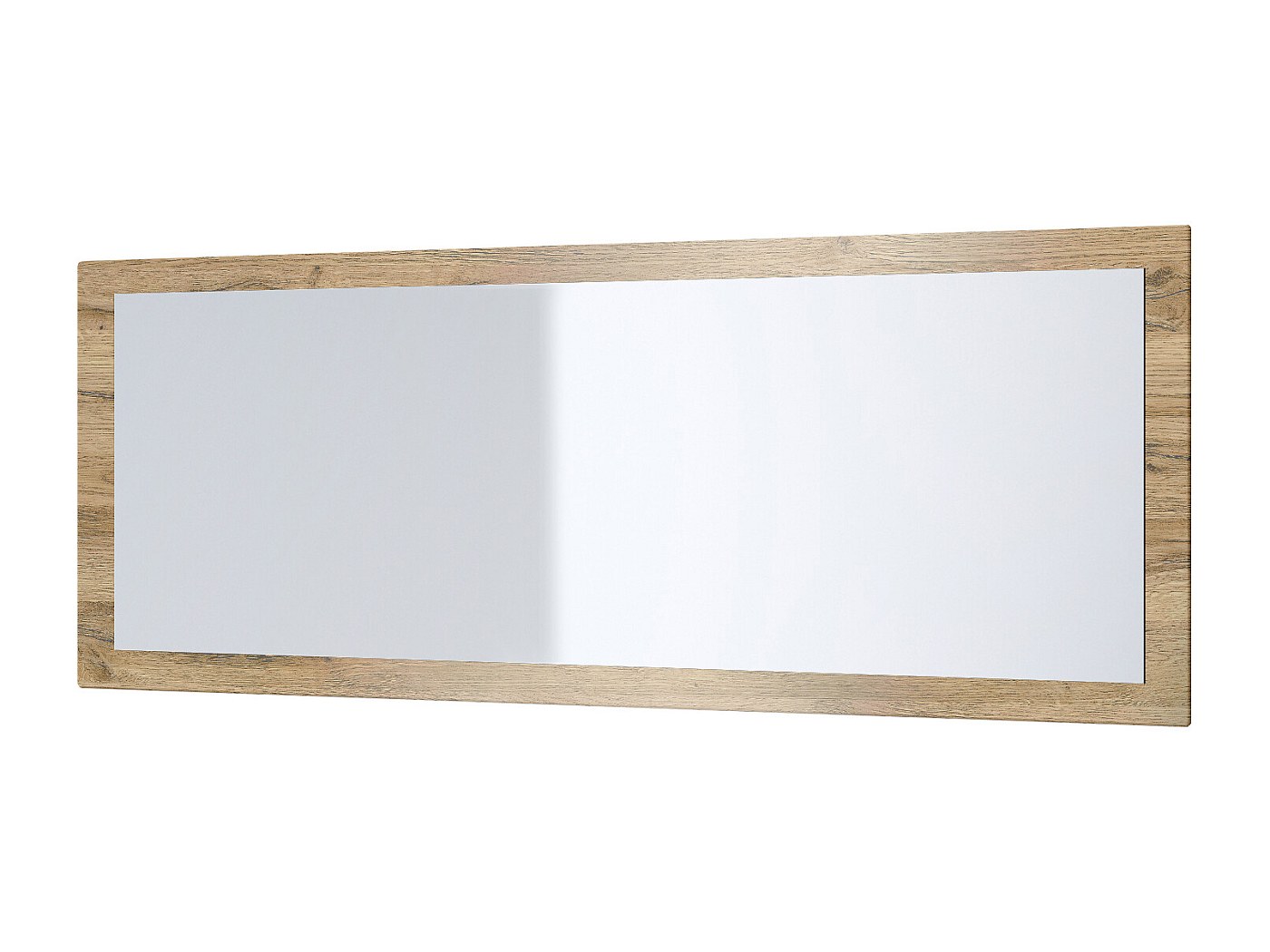 MO.WA Specchio Da Parete Moderno Con Cornice Oro - 43x138 Cm, Made In Italy, Legno Massello E Cristallo 4mm, Gancio D-Ring, Design Geometrico - 2
