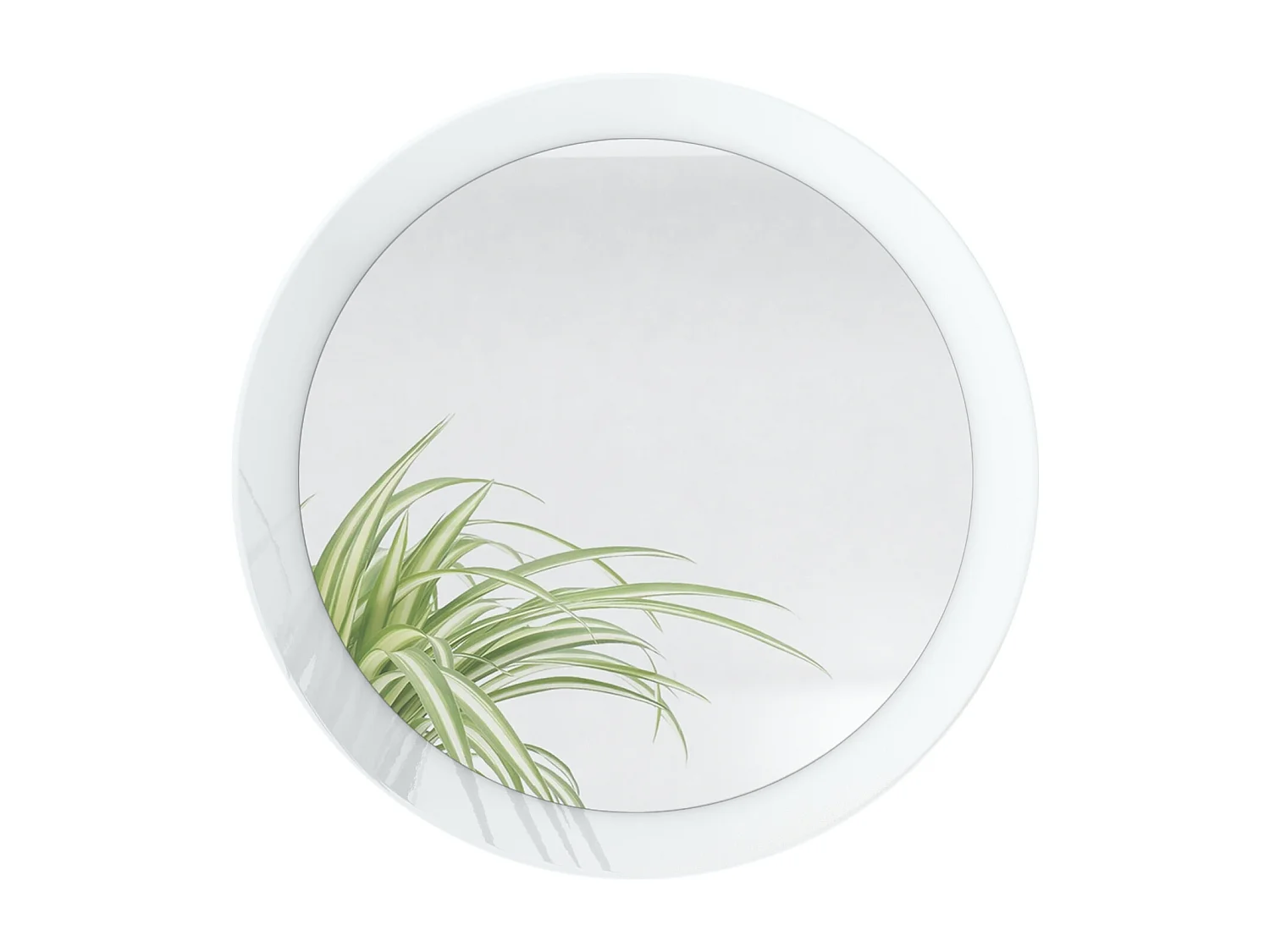 Globe Miroir 50 cm, Miroir Murale Rond Décoratif pour Couloir et Salon avec Cadre en MDF en blanc haute brillance