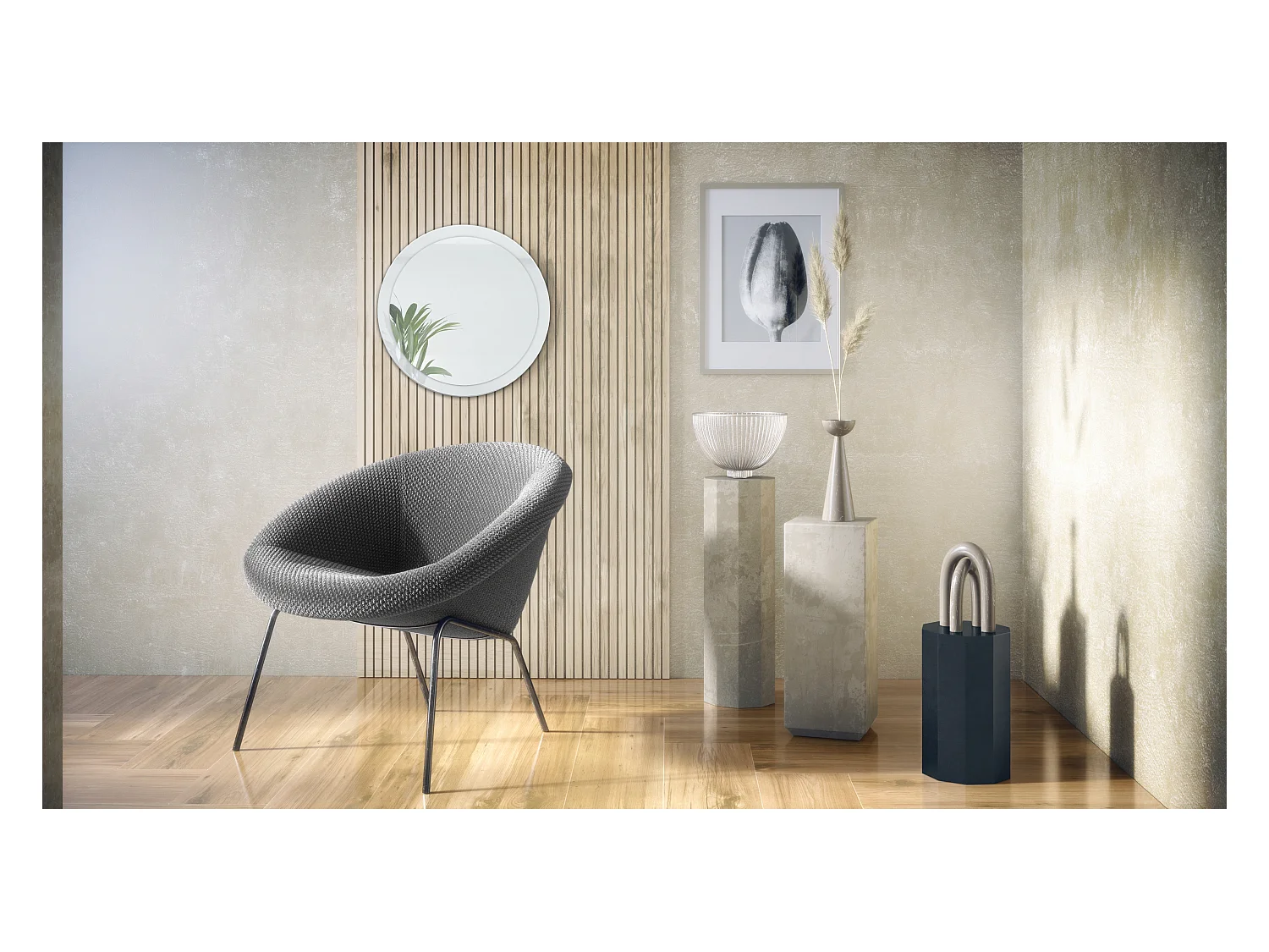 Globe Miroir 50 cm, Miroir Murale Rond Décoratif pour Couloir et Salon avec Cadre en MDF en blanc haute brillance