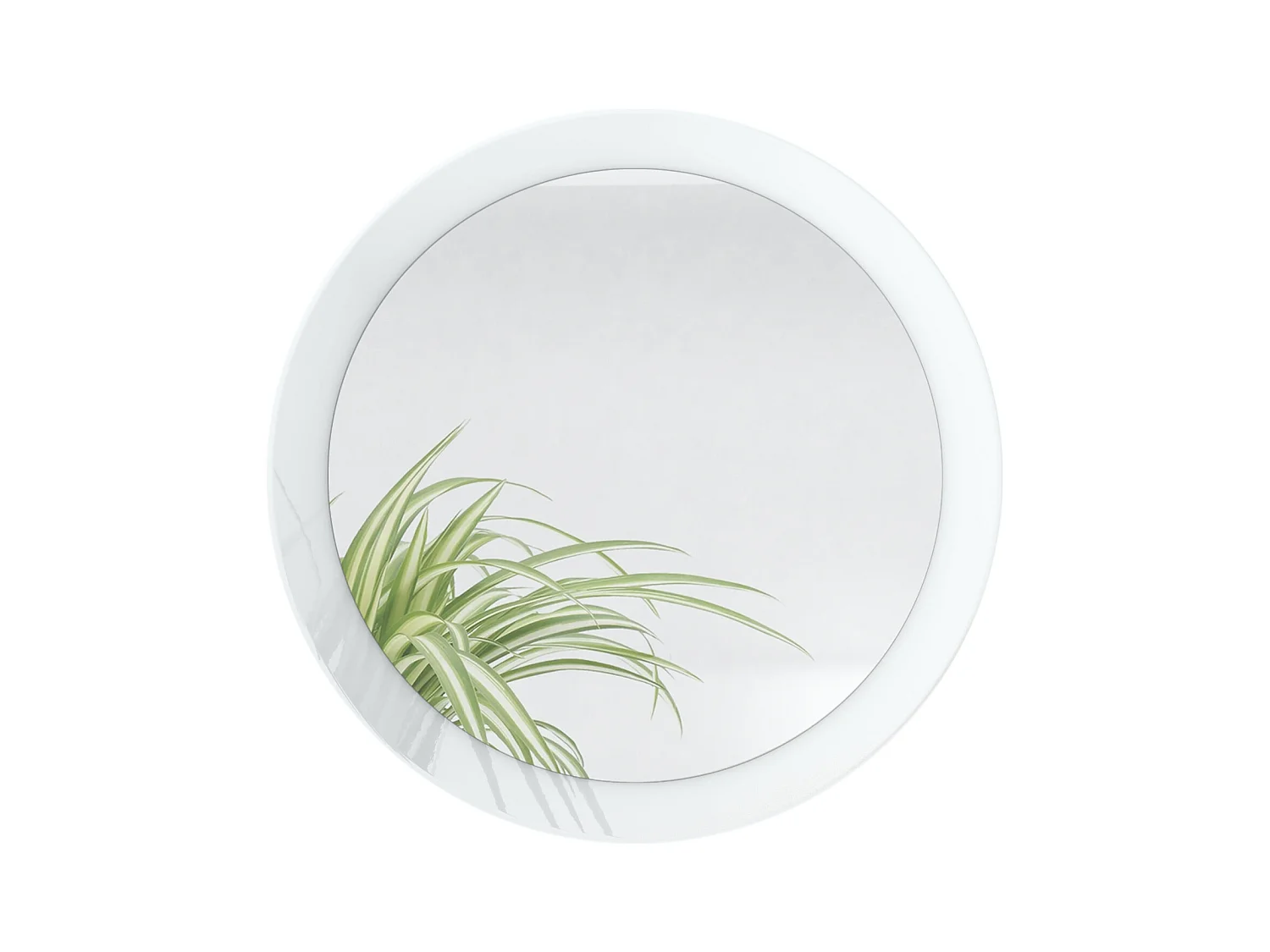 Globe Miroir 50 cm, Miroir Murale Rond Décoratif pour Couloir et Salon avec Cadre en MDF en blanc haute brillance