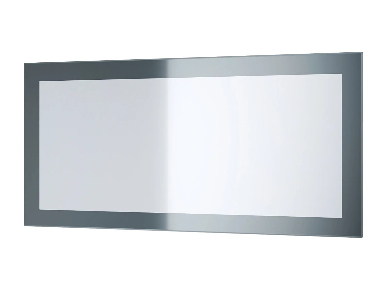 Miroir Lima, Miroir mural avec cadre de style moderne, Blanc haute brillance (89 x 45 cm)