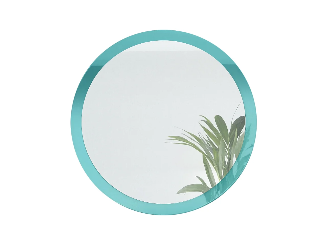 Globe Miroir 80 cm, Miroir Murale Rond Décoratif pour Couloir et Salon avec Cadre en MDF en turquoise haute brillance