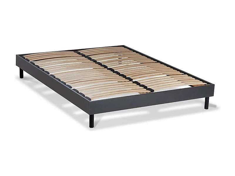 Sommier à lattes en KIT- Gris 160x200 CM