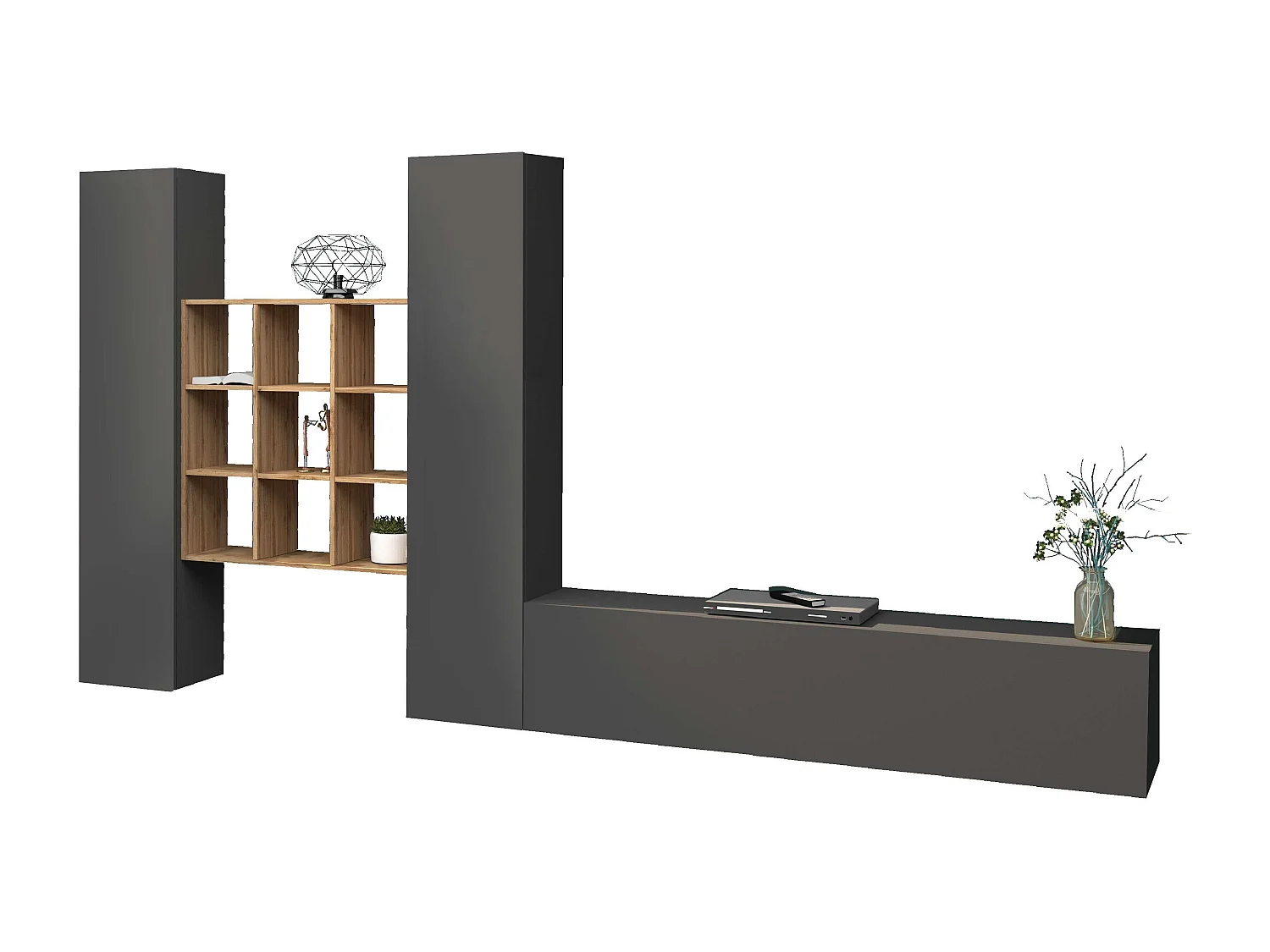 Meuble TV moderne de salon 2 armoires colonnes Talka RT