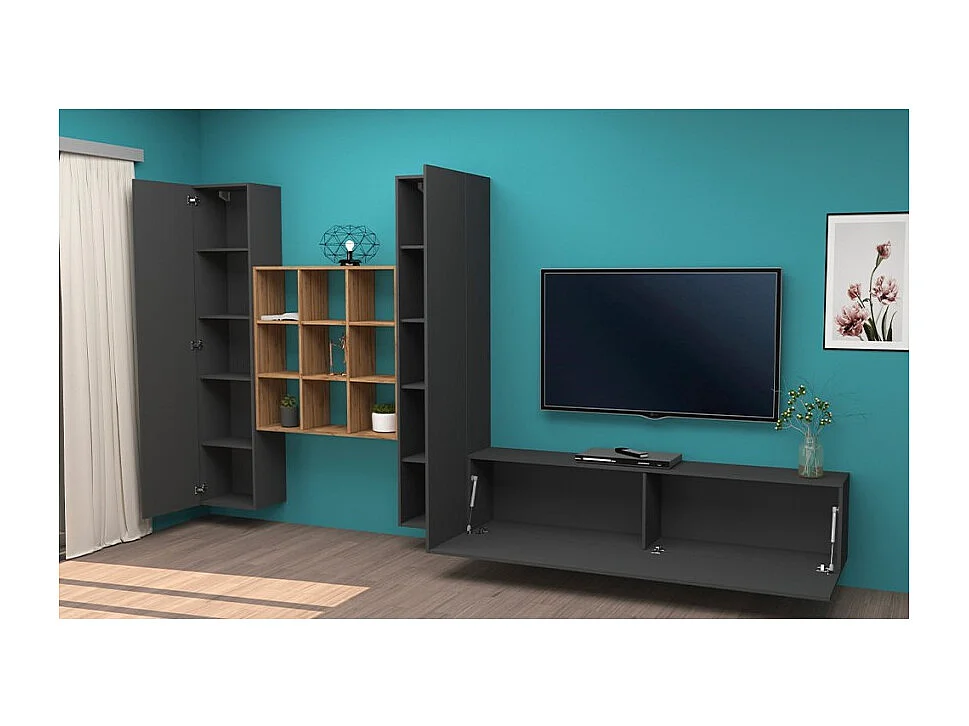 Meuble TV moderne de salon 2 armoires colonnes Talka RT