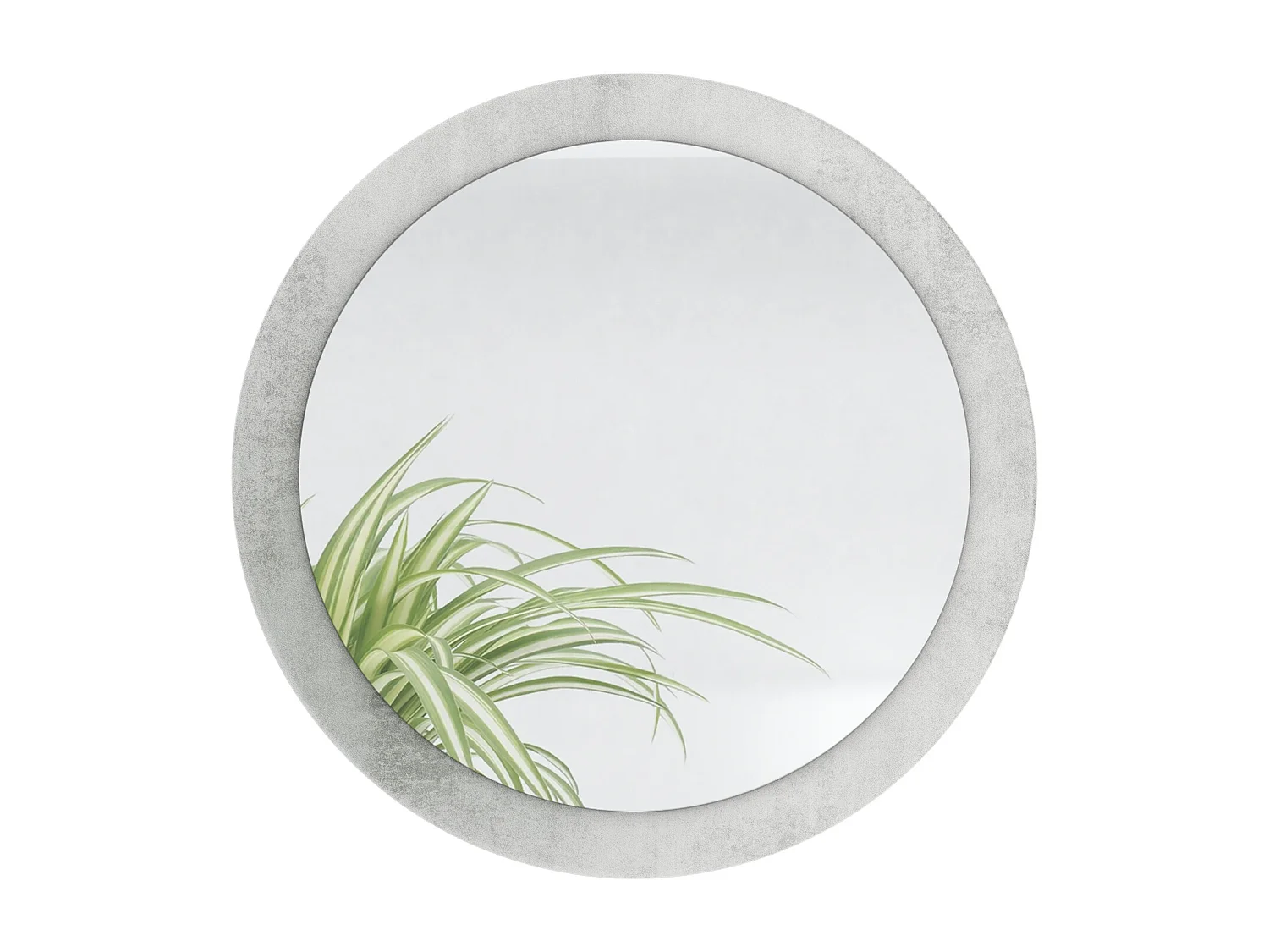 Globe Miroir 50 cm, Miroir Murale Rond Décoratif pour Couloir et Salon avec Cadre en MDF en aspect béton oxyde