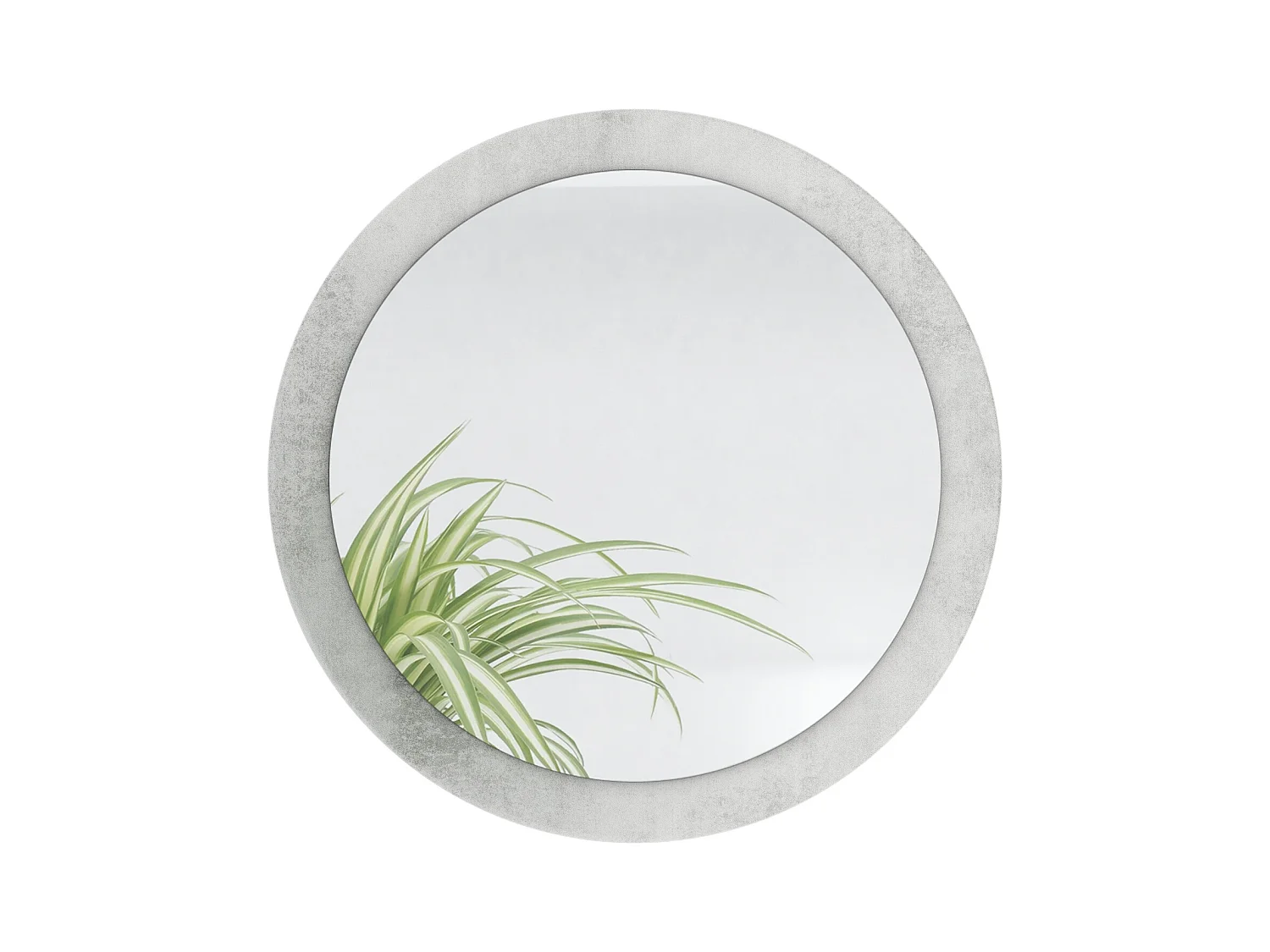 Globe Miroir 50 cm, Miroir Murale Rond Décoratif pour Couloir et Salon avec Cadre en MDF en aspect béton oxyde