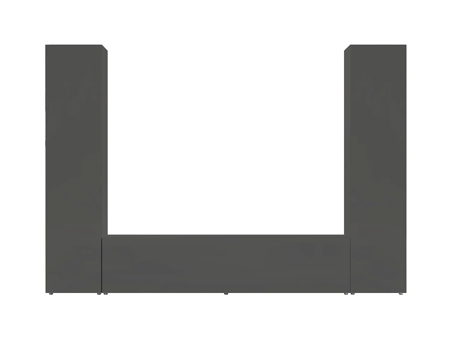 Meuble TV de salon moderne gris 2 armoires colonnes Vibe RT