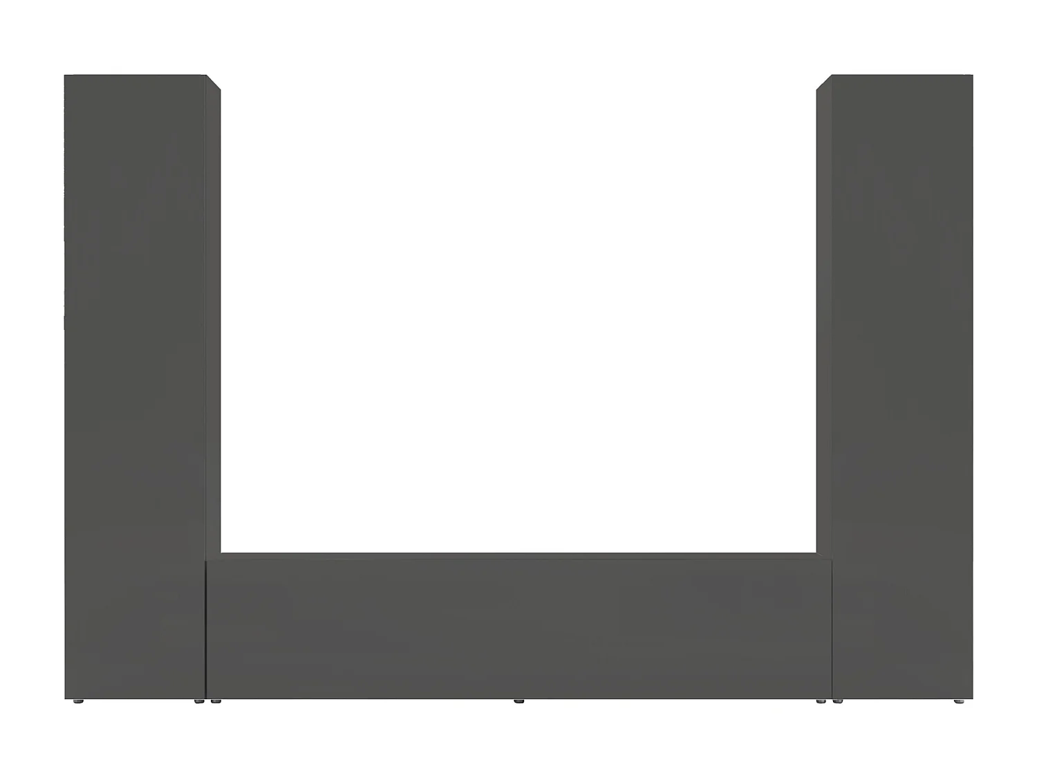 Parete attrezzata Maruska per soggiorno completo antracite opaco 260x30x180 cm