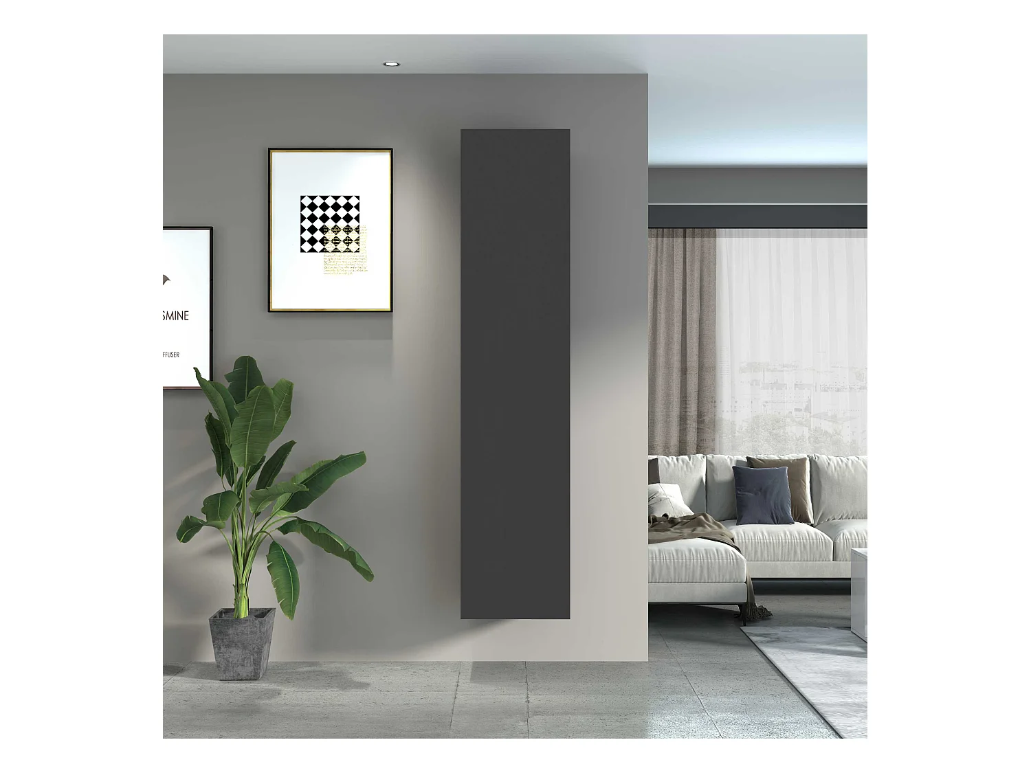 Armoire colonne salon chambre moderne noire 5 étagères Note Wardrobe