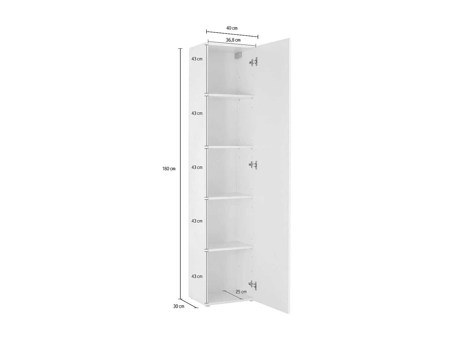Moderner schwarzer Eingangs-Kleiderschrank mit 5 Fächern Note Wardrobe