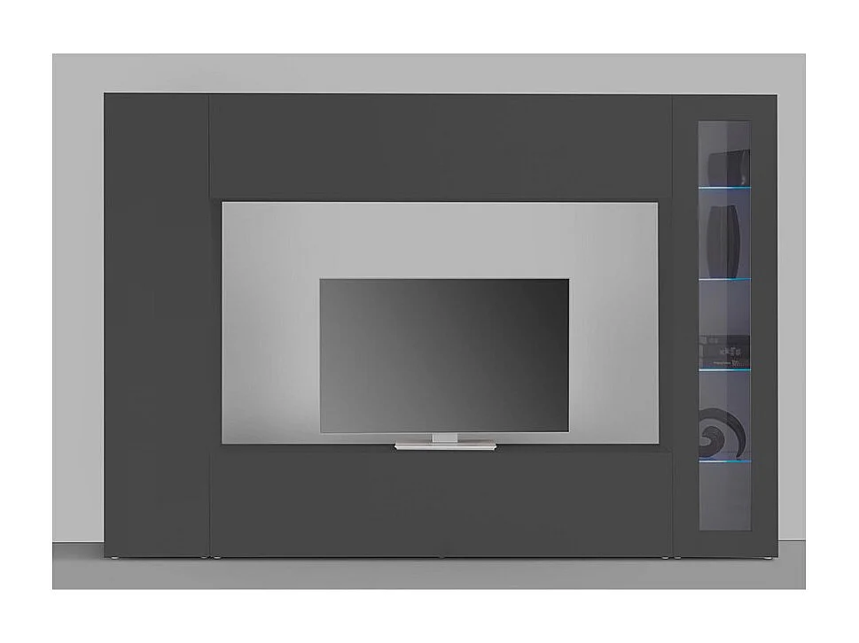Parete attrezzata moderna porta TV vetrina pensile armadio Note Ledge antracite
