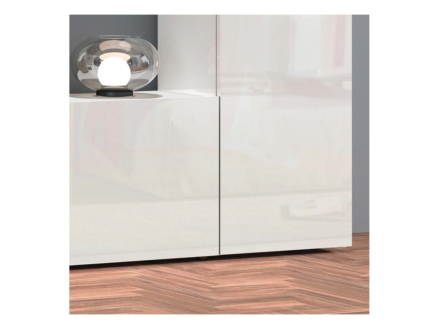 Mueble TV suspendido moderno blanco 2 armarios Vibe WH