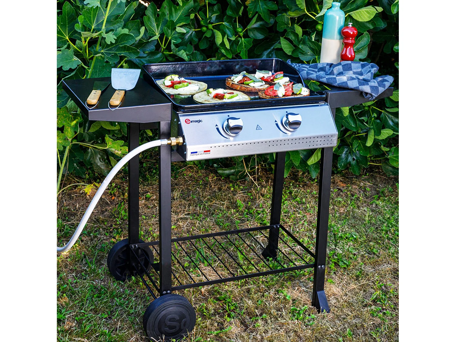 Plancha à gaz 2 feux 5,3kW PAMPLUNA - SOMAGIC