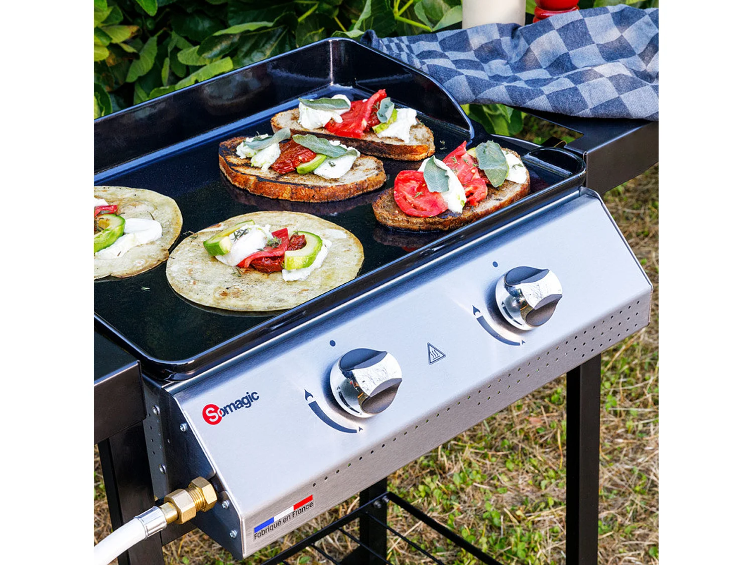 Plancha à gaz 2 feux 5,3kW PAMPLUNA - SOMAGIC