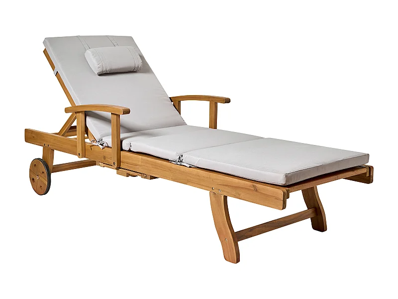Transat avec coussin JAVA PREMIUM Acacia Gris clair