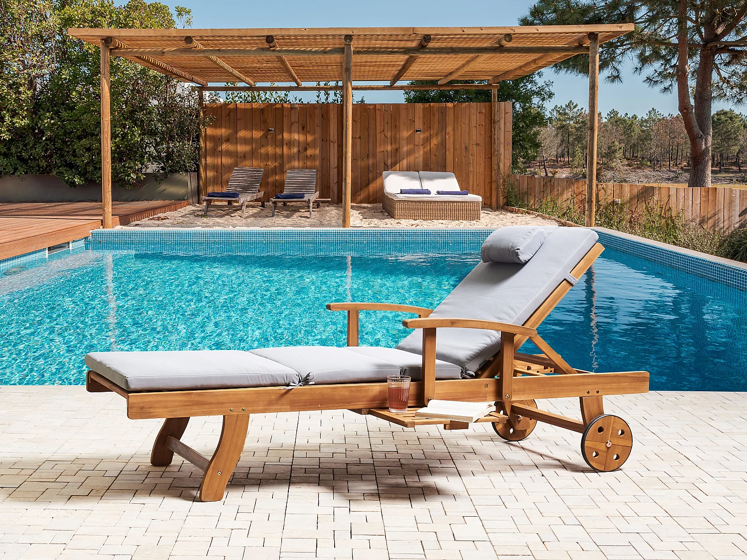 Transat avec coussin JAVA PREMIUM Acacia Mélange de gris