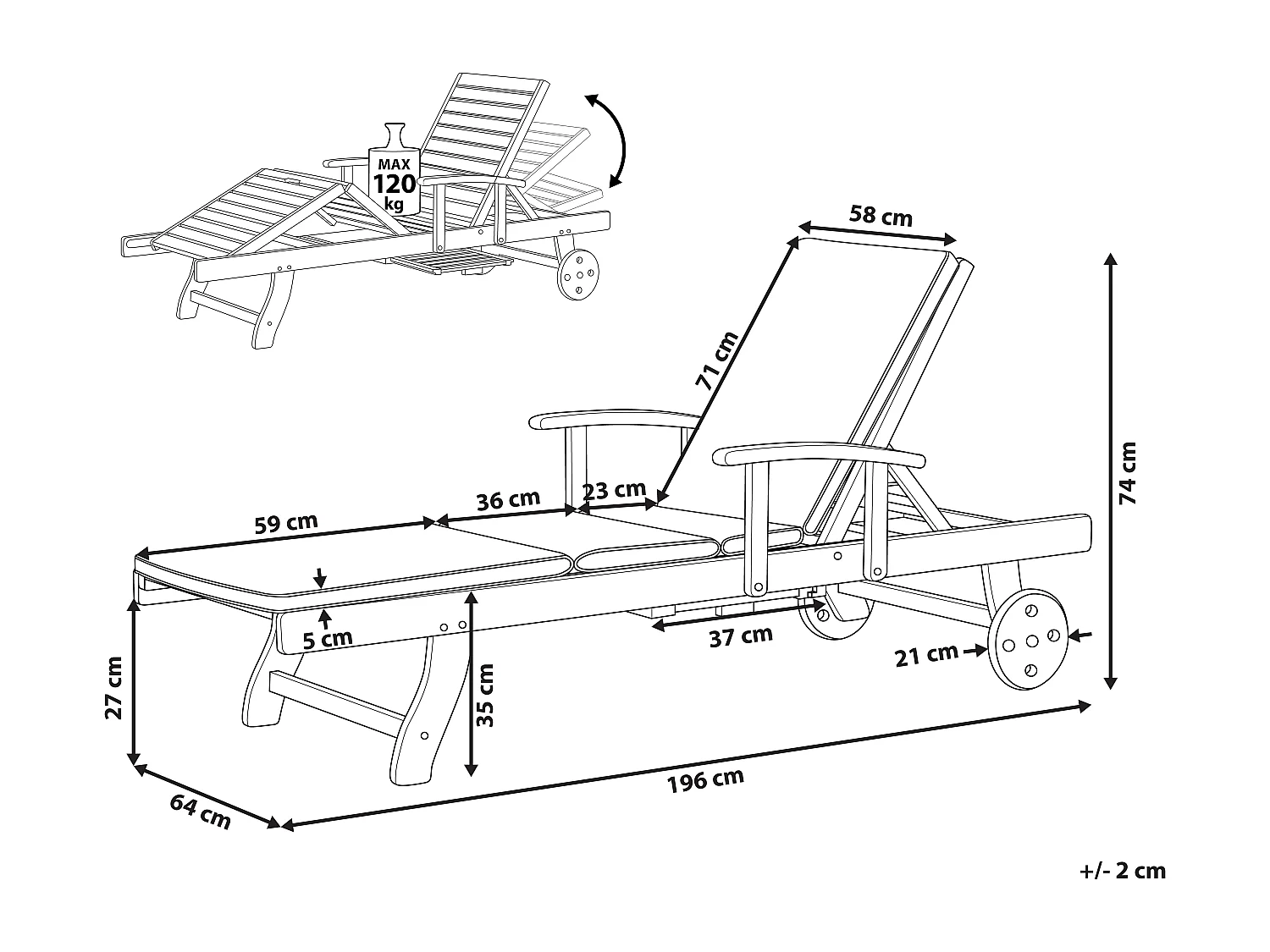 Transat avec coussin JAVA PREMIUM Acacia Vert
