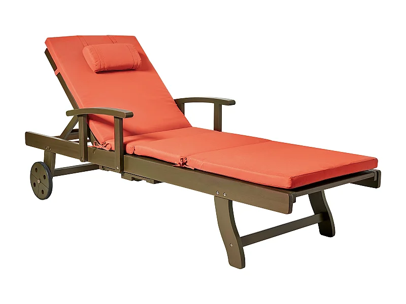 Transat avec coussin AMANTEA PREMIUM II Acacia Rouge