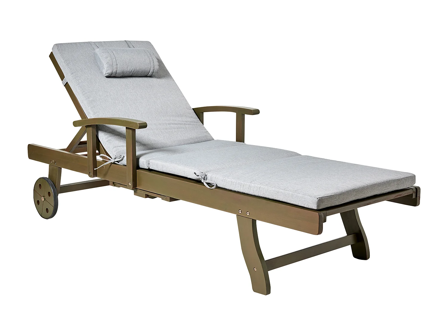 Transat avec coussin AMANTEA PREMIUM II Acacia Mélange de gris