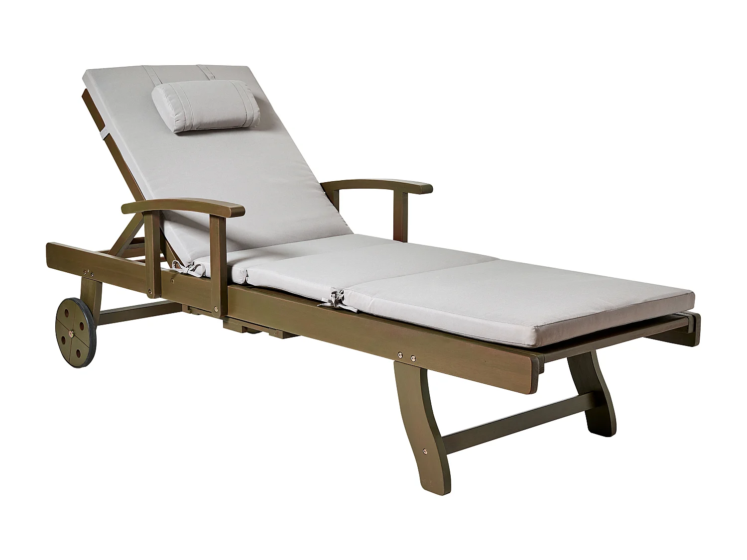 Transat avec coussin AMANTEA PREMIUM II Acacia Gris clair