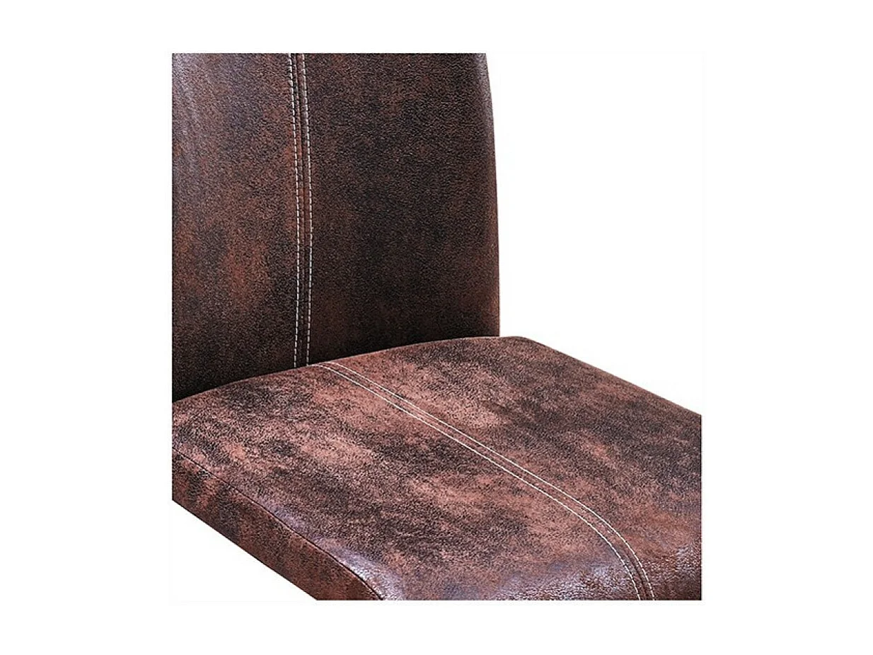 Chaise Amino/Acier Tissu/Noir & Marron