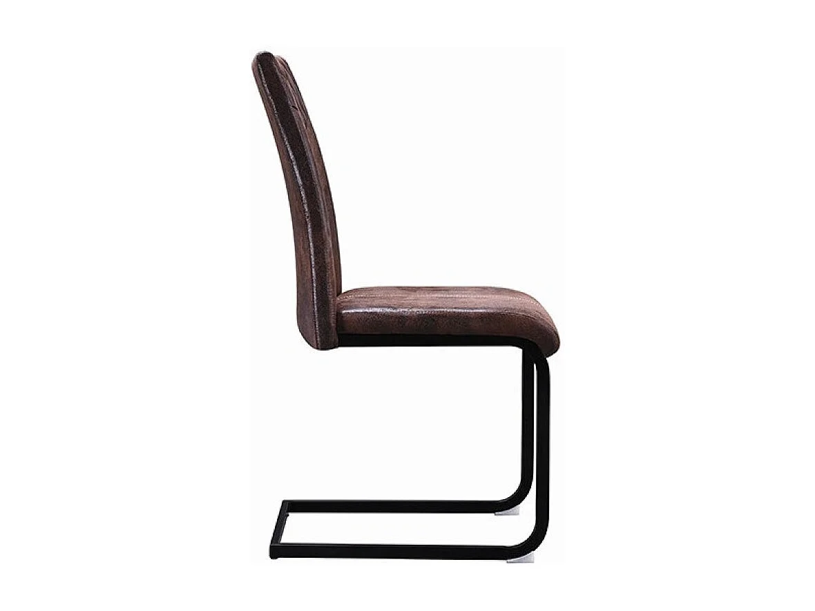 Chaise Amino/Acier Tissu/Noir & Marron