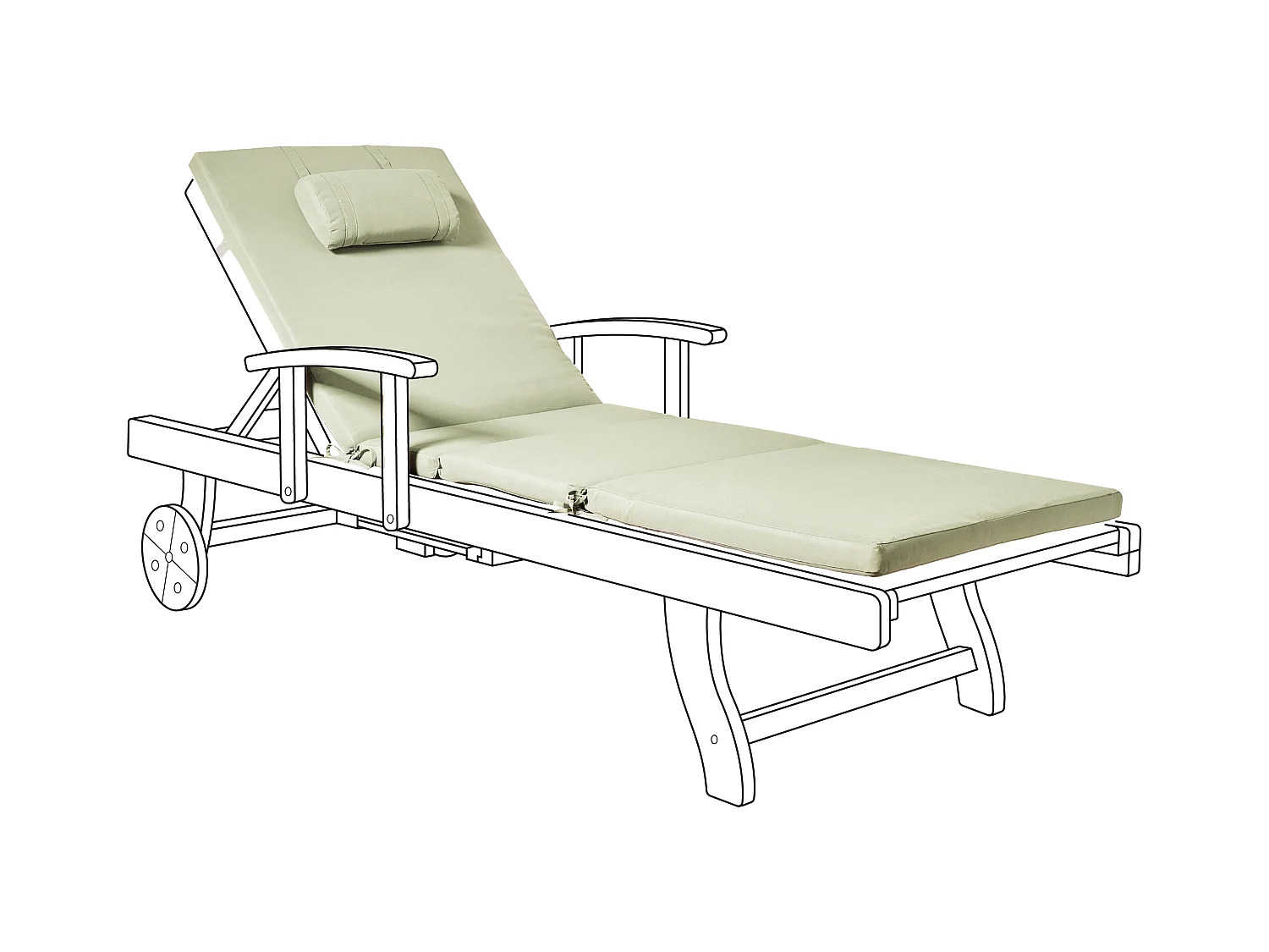 Coussin de transat extérieur TOSCANA/JAVA/AMANTEA PREMIUM 189 x 58 cm Vert