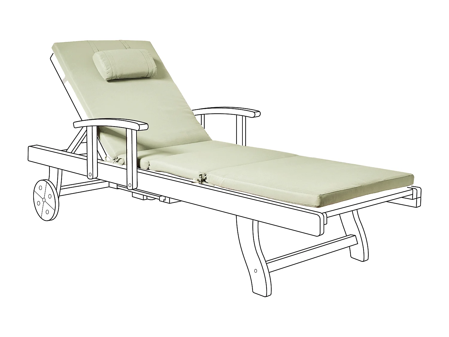 Coussin de transat extérieur TOSCANA/JAVA/AMANTEA PREMIUM 189 x 58 cm Vert