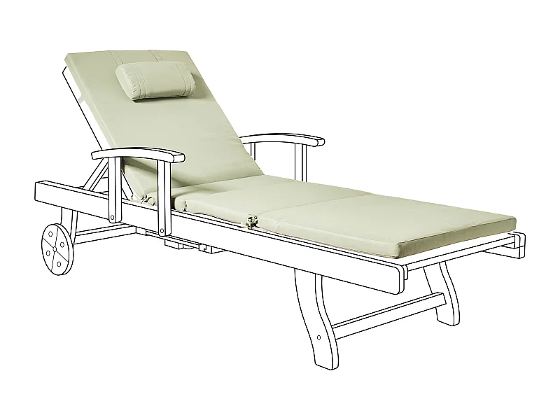 Coussin de transat extérieur TOSCANA/JAVA/AMANTEA PREMIUM 189 x 58 cm Vert