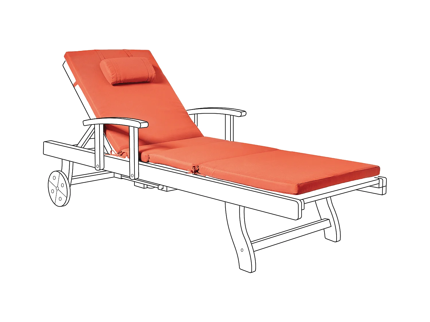 Coussin de transat extérieur TOSCANA/JAVA/AMANTEA PREMIUM 189 x 58 cm Rouge