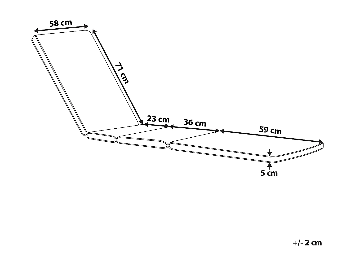 Coussin de transat extérieur TOSCANA/JAVA/AMANTEA PREMIUM 189 x 58 cm Rouge