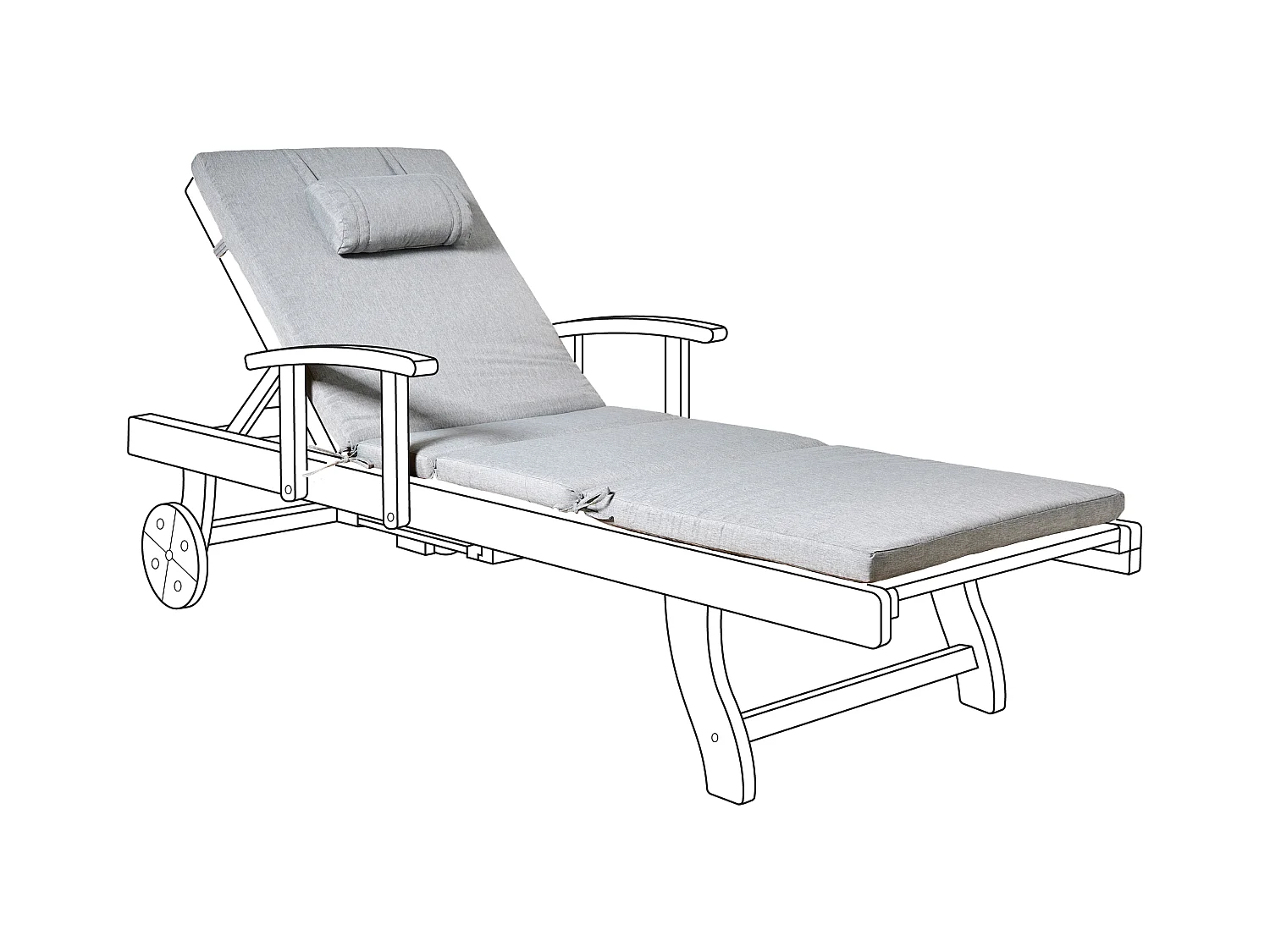 Coussin de transat extérieur TOSCANA/JAVA/AMANTEA PREMIUM 189 x 58 cm Mélange de gris