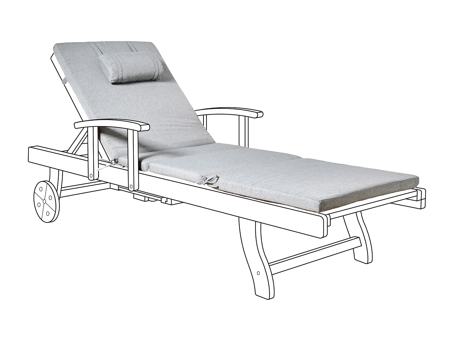 Coussin de transat extérieur TOSCANA/JAVA/AMANTEA PREMIUM 189 x 58 cm Mélange de gris