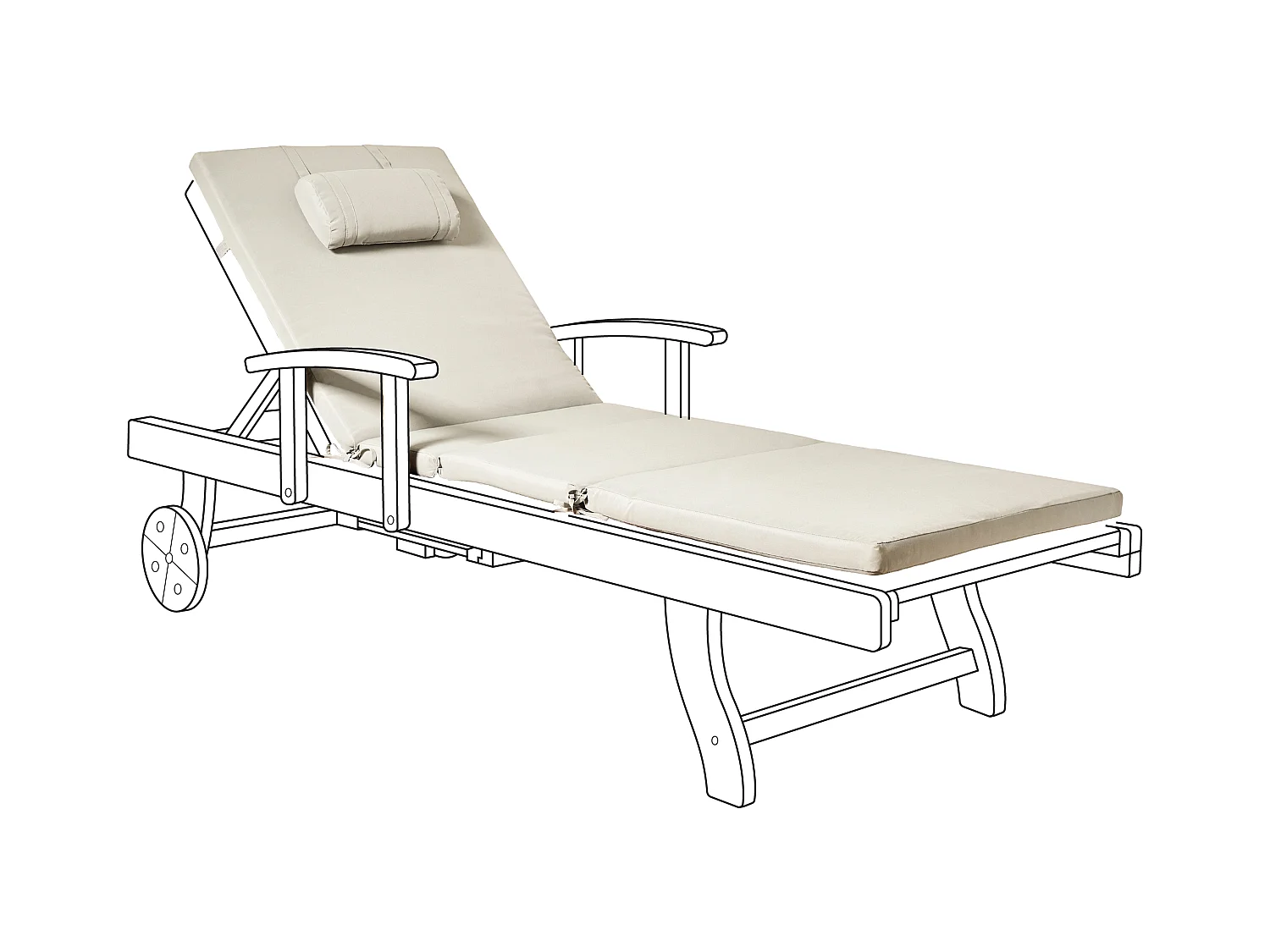 Coussin de transat extérieur TOSCANA/JAVA/AMANTEA PREMIUM 189 x 58 cm Taupe