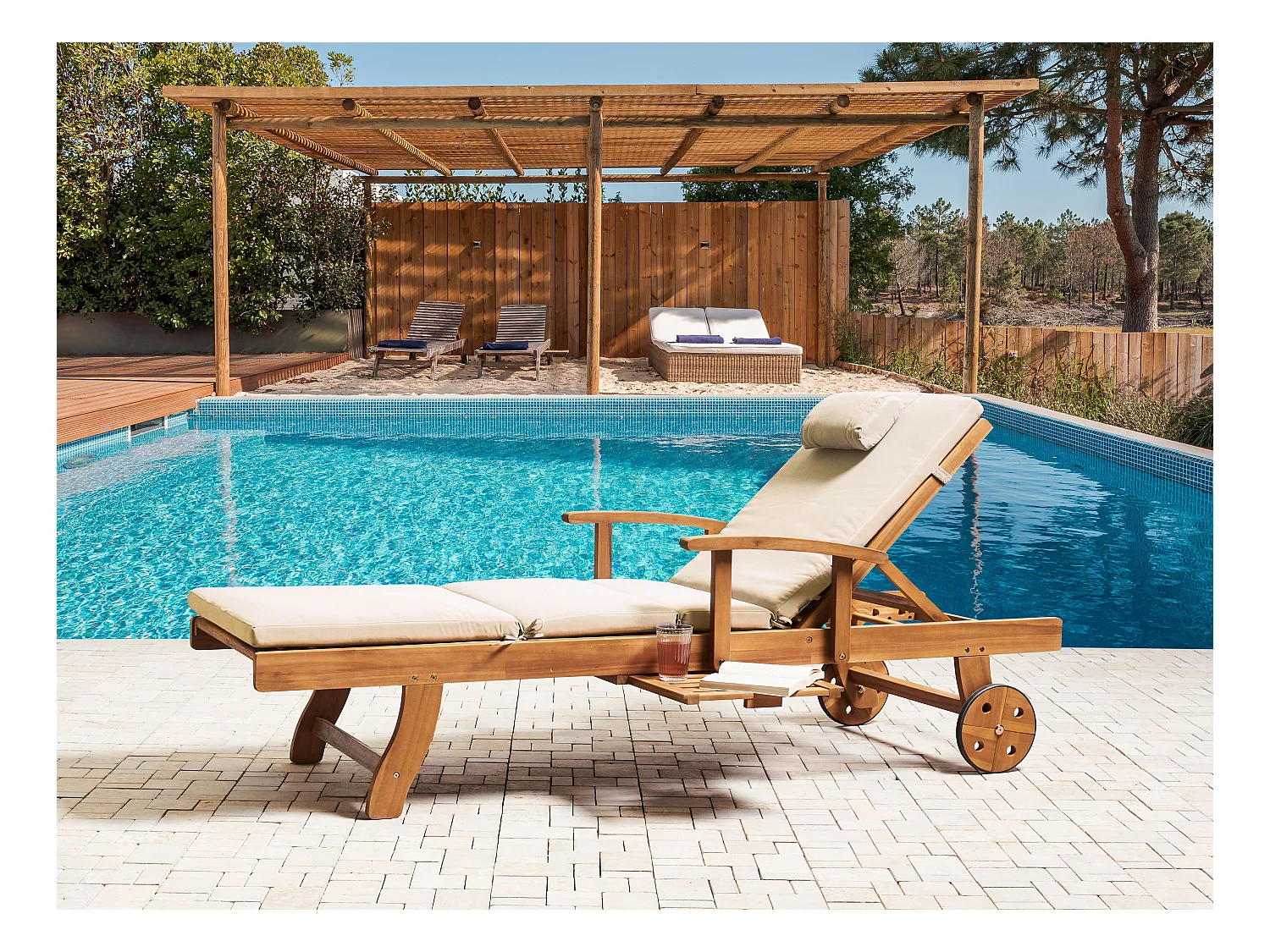 Coussin de transat extérieur TOSCANA/JAVA/AMANTEA PREMIUM 189 x 58 cm Taupe