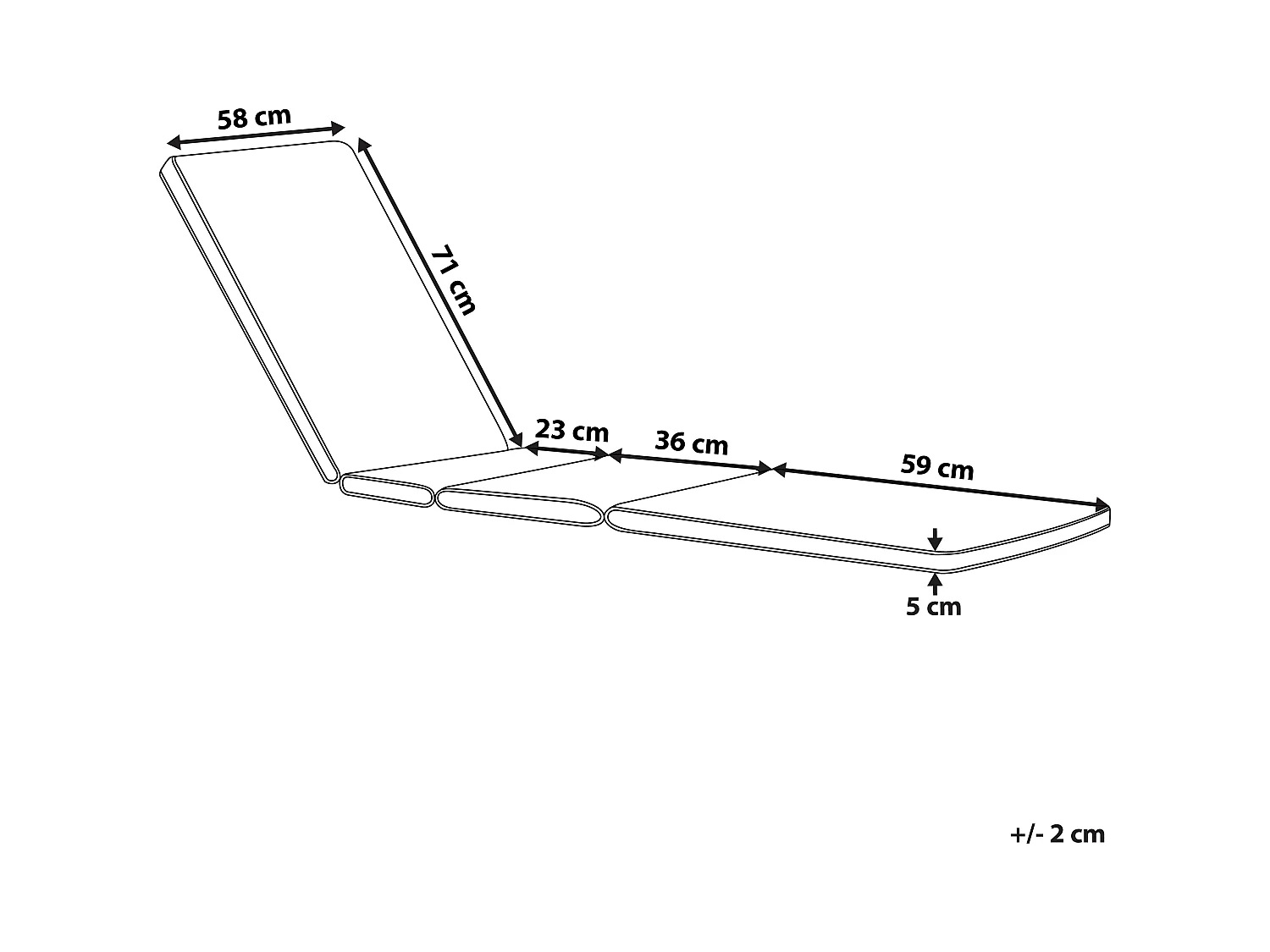 Coussin de transat extérieur TOSCANA/JAVA/AMANTEA PREMIUM 189 x 58 cm Taupe