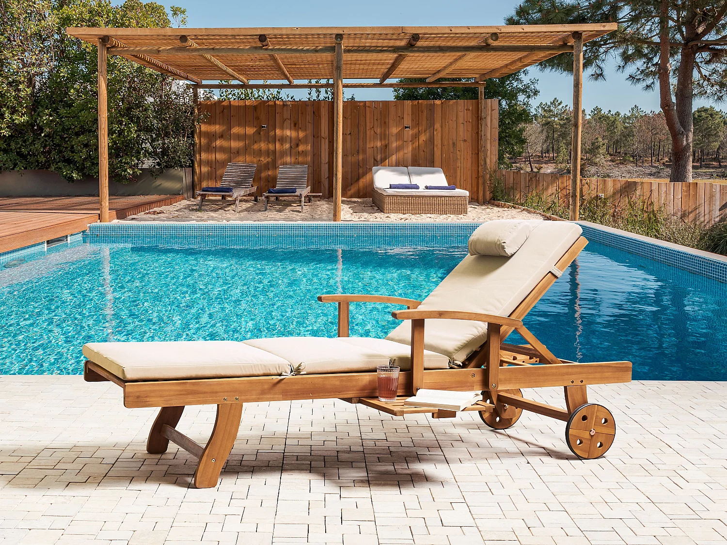 Coussin de transat extérieur TOSCANA/JAVA/AMANTEA PREMIUM 189 x 58 cm Taupe